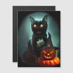 Gato Vampiro e Abóbora de Bruxo Halloween Surreali