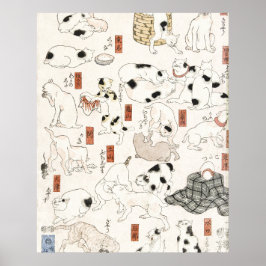 Gatos (1847-1850) impressão japonesa em xilogravur