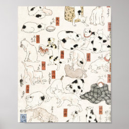 Gatos (1847-1850) impressão japonesa em xilogravur