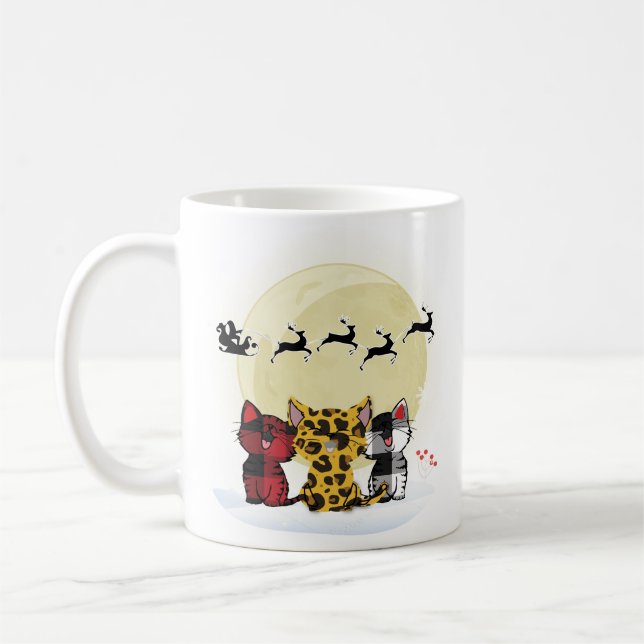 Gatos a observar Papais noeis e caneca de renas -  (Esquerda)