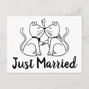 Gatos Acabaram de se Casar Anúncio de Casamento Pr