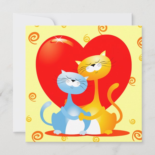 Gatos apaixonados, convite (Frente)