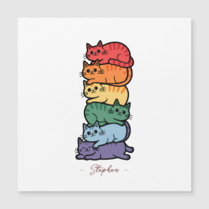 Gatos Arco-Íris Empilhados - Celebração do Orgulho