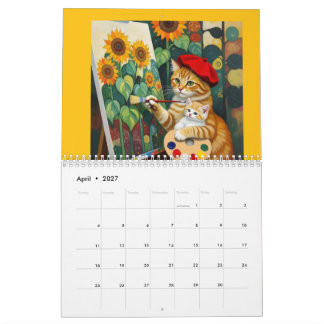 Gatos Artísticos Calendário 2027