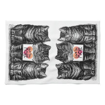 Gatos bonitos "amor do vintage você mais" toalha