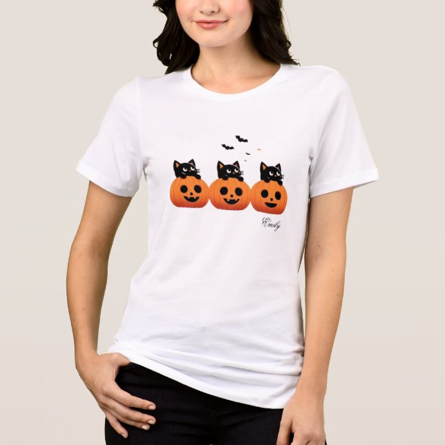 Gatos bonitos em abóboras (Frente)
