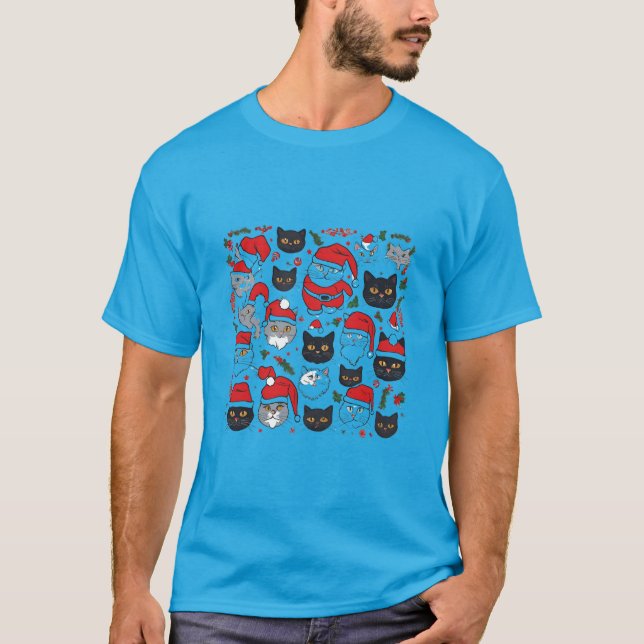 Gatos bonitos na camiseta do estilo festivo (Frente)