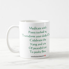 Gatos botão & verde da caneca da meditação de Tony