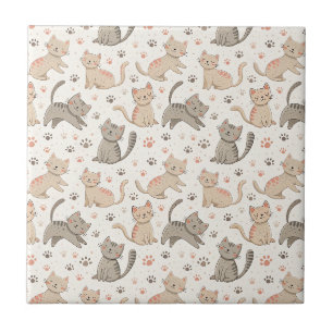 Gatos brincalhões e marcas de patas - Padrão de ga
