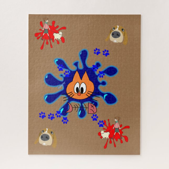 Gatos-Cães quebra-cabeça (Vertical)