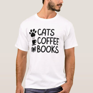 Gatos, Café e Camisas de Livros, para amantes de g