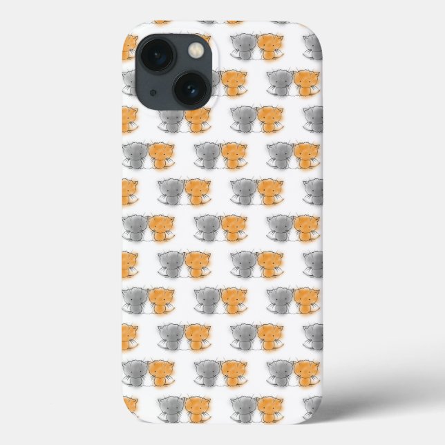 Gatos Caprichosos Adoráveis Laranja e Cinza (Verso)
