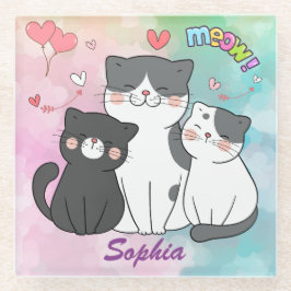 Gatos Cinza Adoráveis Meow Amor Personalizado