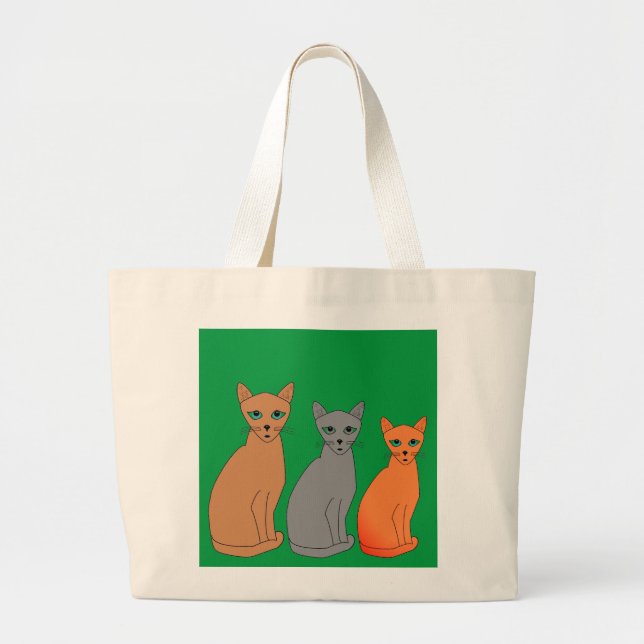 GATOS COLORIDOS DESIGNER ART CAT HANDBAGS BOLSA (Frente)