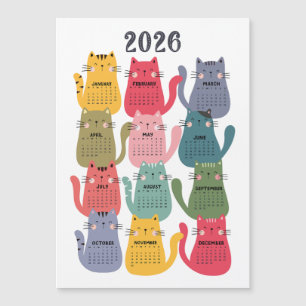 Gatos Coloridos no Calendário 2026