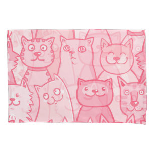 Gatos Cor-De-Rosa, Padrão Adorável Sem Olhos.