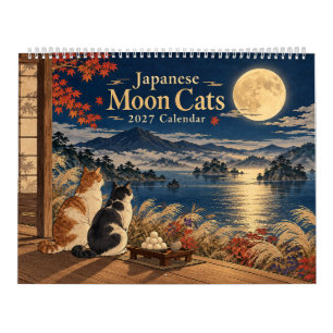 Gatos da Lua Japoneses Calendário 2027 Ukiyo-e V