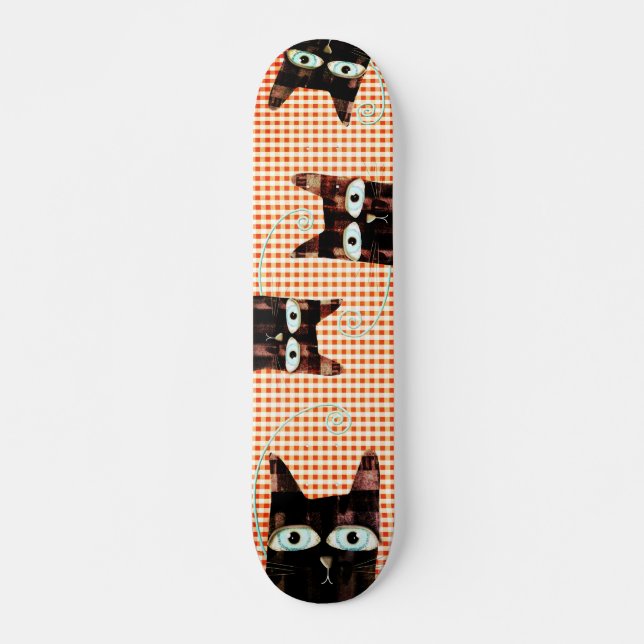 Gatos De 1/4" Mini Placa De Skateboard Rupydetequi (Frente)