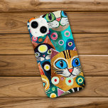 Gatos de Abstrato de Cartoon Coloridos Engraçados<br><div class="desc">Esta capa de telefone de abstrato bonita apresenta uma colagem de gatos engraçados com olhos grandes. A imagem colorida está em tons de azul,  cor de laranja,  verde,  vermelho,  rosa,  amarelo e branco. Colorida,  e definitivamente apanhadora de olhos!</div>
