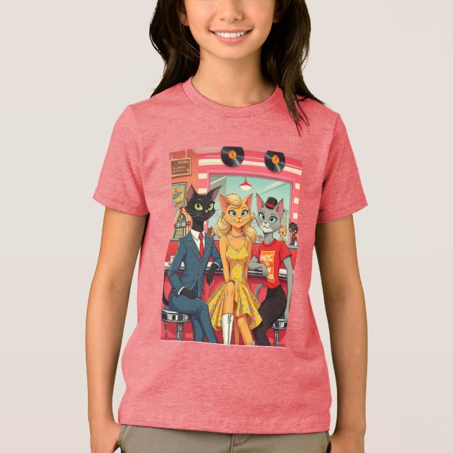 Gatos de adolescente de meio século em um restaura (Frente)