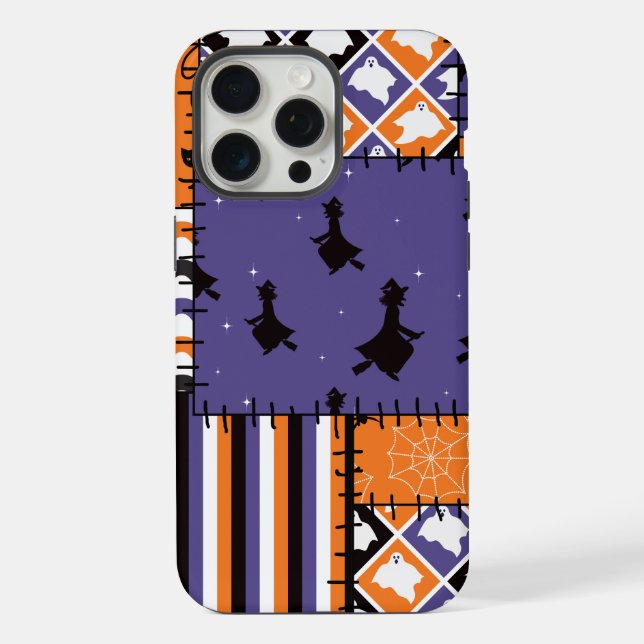 Gatos de Bruxas de Patchwork do Halloween (Verso)
