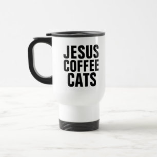 GATOS DE CAFÉ JESUS, CANECAS DE VIAGEM DE CAFÉ CRI
