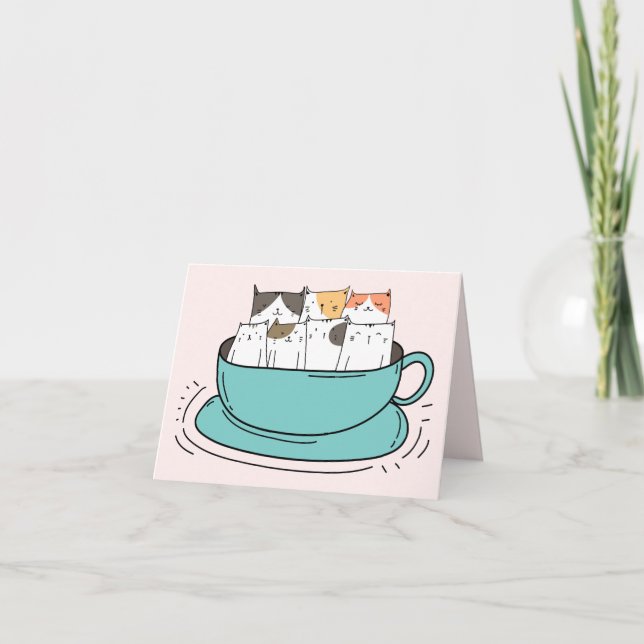 Gatos de café juntando notas (Frente)