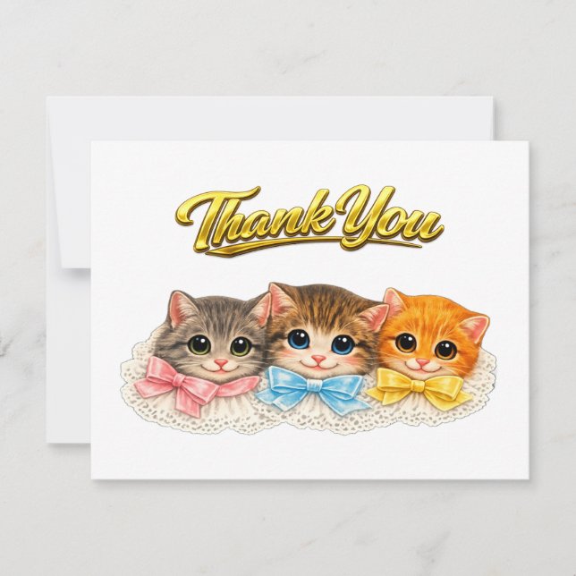 Gatos de estilo vitoriano Fitas e Renda Obrigado (Frente)