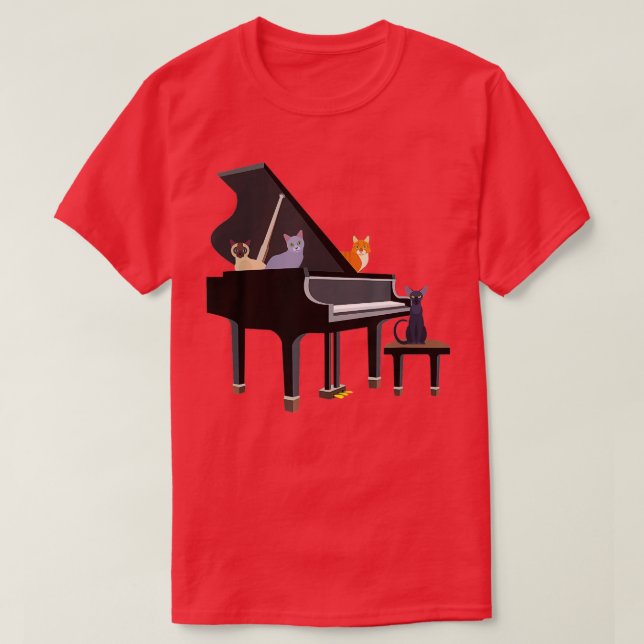Gatos De Gatinho Na Camisa De Piano Para Mamãe De  (Frente do Design)
