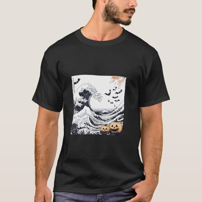 Gatos de Halloween na Camisa de Onda de Excelente  (Frente)