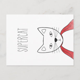 Gatos de ilustração com cartão postal SUPERCAT