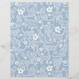 Gatos de rendas brancas no papel de Artesanato e A