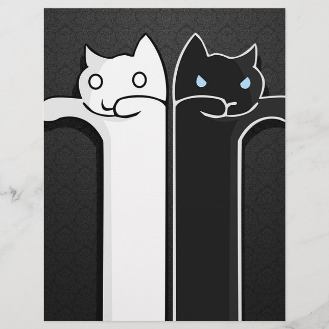 Gatos de Textura Preto e Branco (Frente)