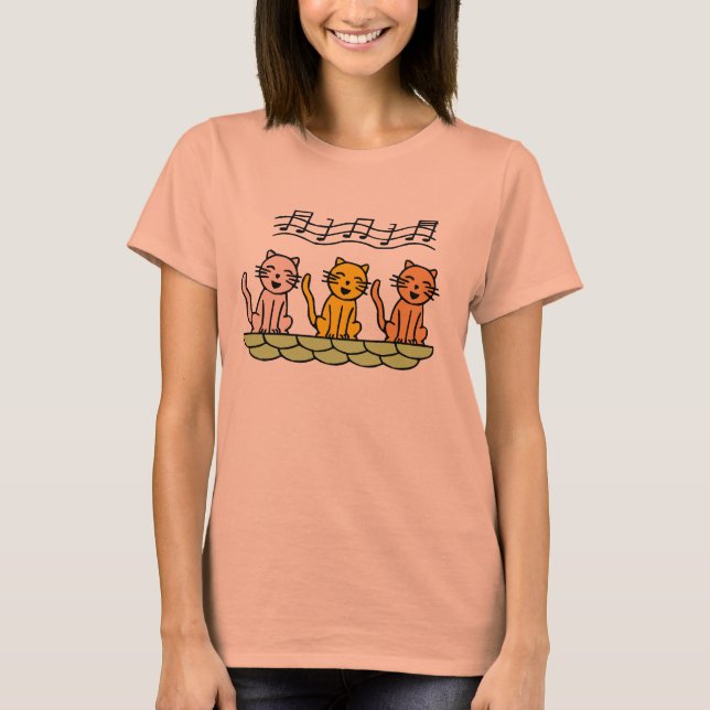 Gatos do canto camiseta e presentes (Frente)