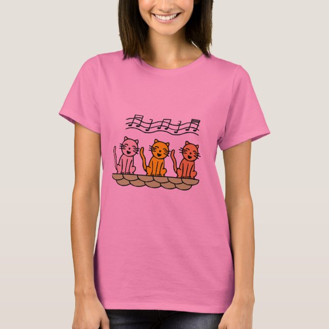 Gatos do canto camiseta e presentes (Frente)