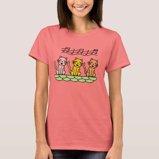 Gatos do canto camiseta e presentes (Frente)