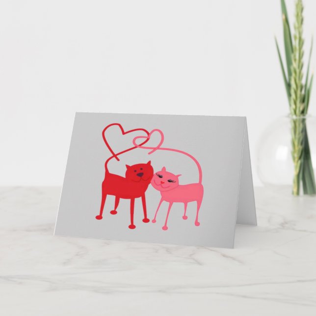 Gatos do namorados - Cartão de Saudação do Dia de  (Frente)