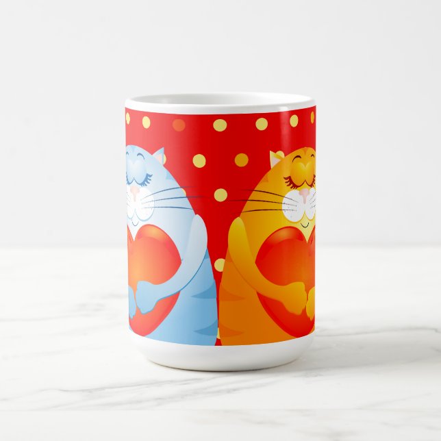 Gatos doces apaixonados, caneca (Centro)