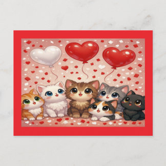 Gatos e Balões Anúncio de Noivado de Casamento