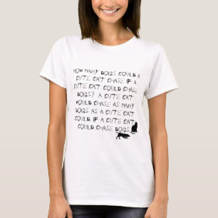 Gatos e Cães Língua Twister Camiseta Branca Engr
