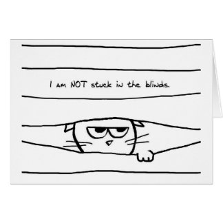 Gatos e cortinas de janela - cartão engraçado do