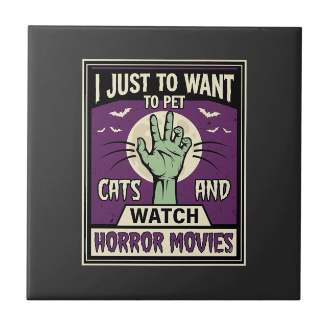 Gatos E Filmes De Terror Design De Halloween (Frente)