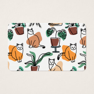 Gatos e flores para desenho de linhagens