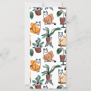 Gatos e flores para desenho de linhagens
