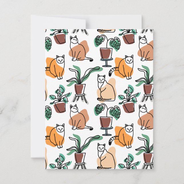 Gatos e flores para desenho de linhagens (Frente)
