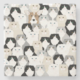 Gatos e Porta copos de Pedra de Cães