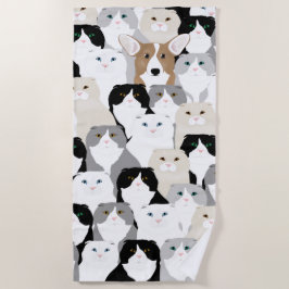 Gatos e Toalha de Praia do Cachorro