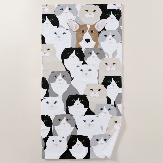 Gatos e Toalha de Praia do Cachorro (Frente)