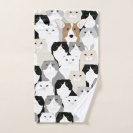 Gatos e Toalhas de Mão de Cão