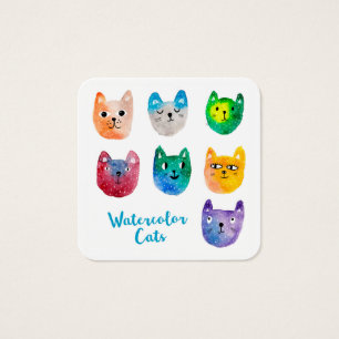 Gatos em aquarela e amigos